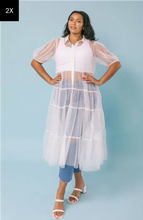Load image into Gallery viewer, Tulle Shirt Dress - Swiss Dot