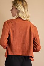 Load image into Gallery viewer, Rust Suede Lightweight Moto Jacket
