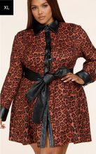 Load image into Gallery viewer, The Tina Leopard Mini Shirt Dress
