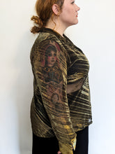 Load image into Gallery viewer, Vintage Sheer Gold Metallic Shirt - Size 18/20
