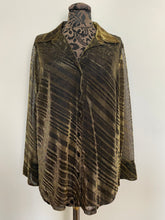 Load image into Gallery viewer, Vintage Sheer Gold Metallic Shirt - Size 18/20
