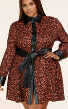 Load image into Gallery viewer, The Tina Leopard Mini Shirt Dress

